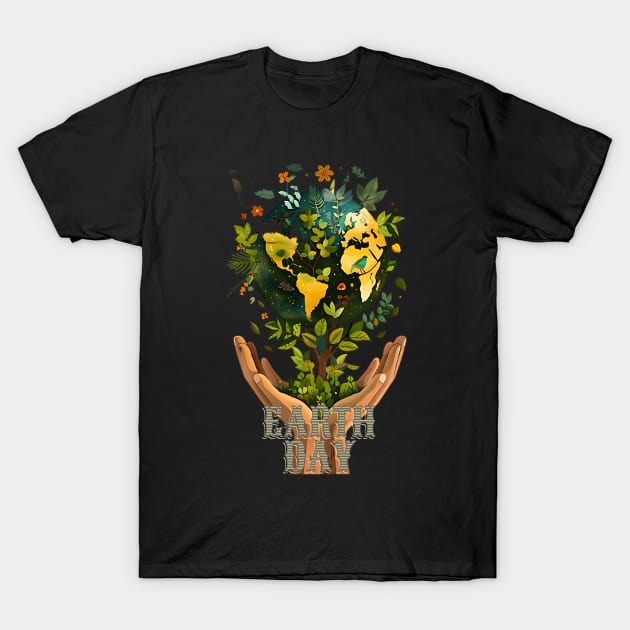 Earth Day, April 22, Nurturing Earth: A Tree of Life Tribute T-Shirt by ShirtsNThings